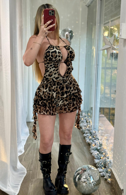 Ruffles Animal Print Mini