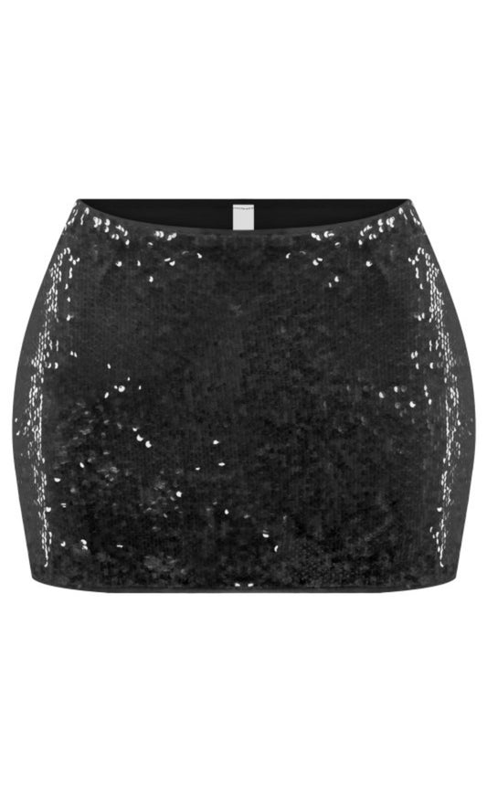 Lentejuelas Negras Mini Skirt