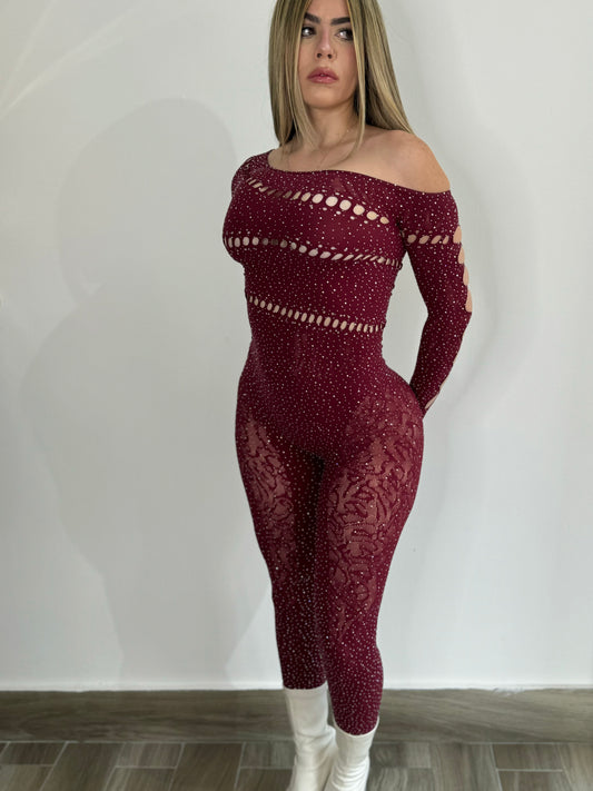 Main Character Energy Jumpsuit (BURGUNDY)